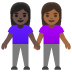 👩🏿‍🤝‍👩🏾 women holding hands: dark skin tone, medium-dark skin tone display on Google